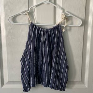 BDG Striped Blue Crop Tank